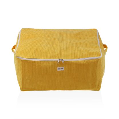 LARGE YELLOW CORDUROY STORAGE BOX