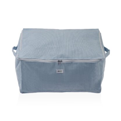 LARGE BLUE CORDUROY STORAGE BOX