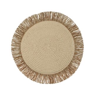 WHITE FRINGED PLACEMAT