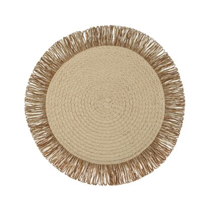 WHITE FRINGED PLACEMAT