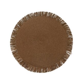 LIGHT BROWN FRINGED PLACEMAT