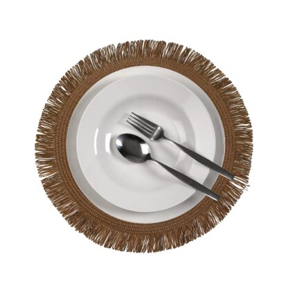 LIGHT BROWN FRINGED PLACEMAT - Image 2