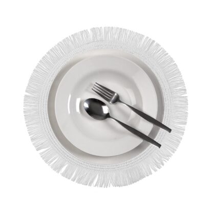 WHITE FRINGED PLACEMAT - Image 2