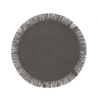 GREY FRINGED PLACEMAT