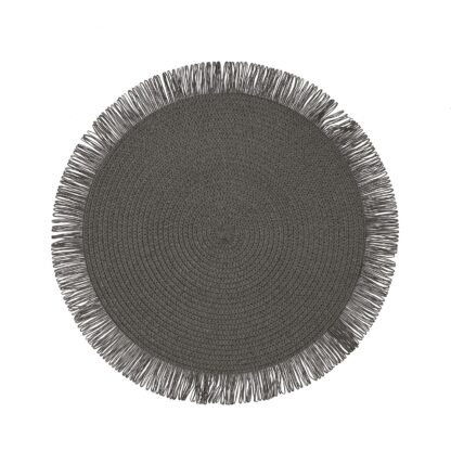GREY FRINGED PLACEMAT