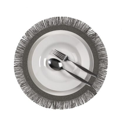 GREY FRINGED PLACEMAT - Image 2
