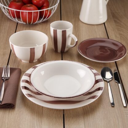 18-PIECE LIGIA BROWN DINNER SET - Image 3