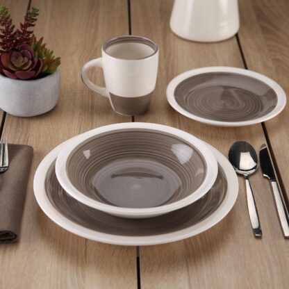 18-PIECE LEGRAND GREY DINNER SET - Image 3