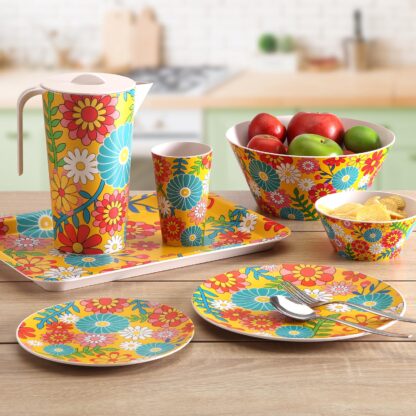 YELLOW FLORAL PLATE 25CM - Image 2
