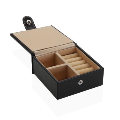 BLACK 2-COMPARTMENT JEWELLERY BOX