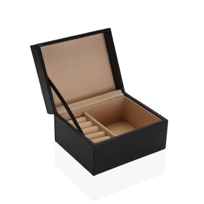 BLACK 1-COMPARTMENT JEWELLERY BOX