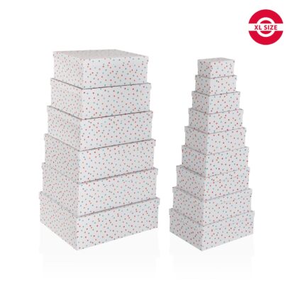 SET OF 15 DOTTY CARDBOARD BOXES