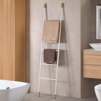 BAMBOO AND METAL TOWEL LADDER - Image 2
