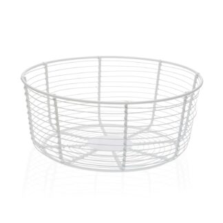 WHITE ROUND FRUIT BASKET