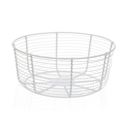 WHITE ROUND FRUIT BASKET