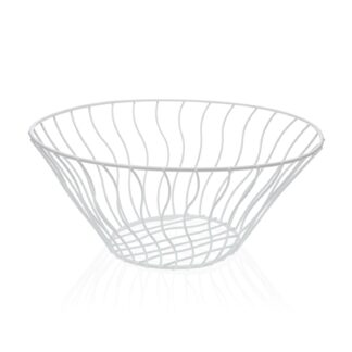 WHITE ROUND FRUIT BASKET