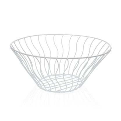 WHITE ROUND FRUIT BASKET