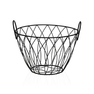 TALL BLACK OVAL FRUIT BASKET