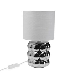 METALLIC BASE LAMP W/ ROUNDED SHADE