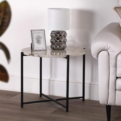 METALLIC BASE LAMP W/ ROUNDED SHADE - Image 2