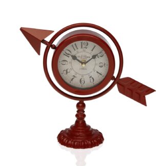 TABLE CLOCK BURGUNDY ARROW