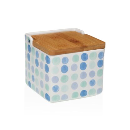 BUBBLE BAMBOO LID SALT BOWL