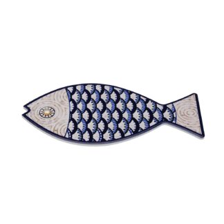 GREY/BLUE FISH SHAPED TRIVET