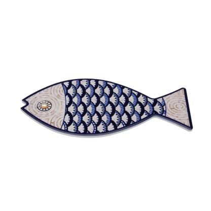 GREY/BLUE FISH SHAPED TRIVET