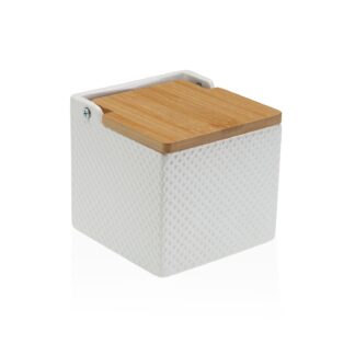 WHITE HONEYCOMB SALT BOWL