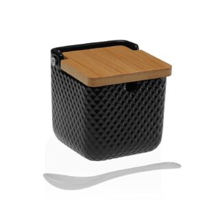 BLACK HONEYCOMB SUGAR BOWL