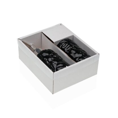 2 PCS BATHROOM SET BLACK LEAVES - Image 2