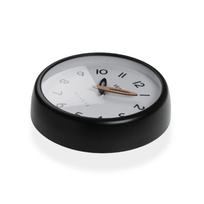 WHITE WALL CLOCK BLACK FRAME 24.4CM - Image 2