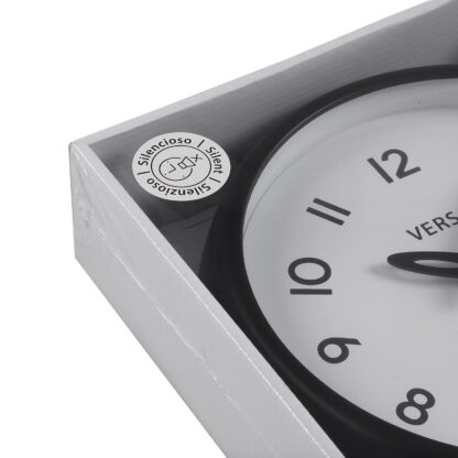 WHITE WALL CLOCK BLACK FRAME 24.4CM - Image 4