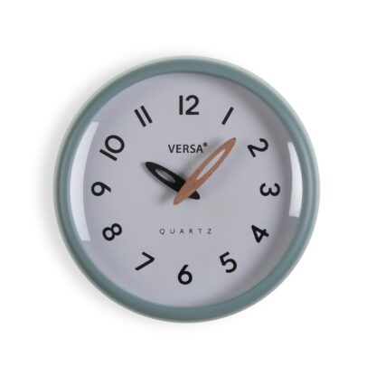 WHITE WALL CLOCK GREEN FRAME 24.4CM