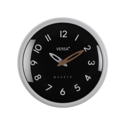 BLACK WALL CLOCK WHITE FRAME 24.4CM