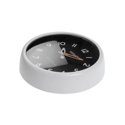 BLACK WALL CLOCK WHITE FRAME 24.4CM - Image 2