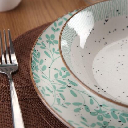 18-PIECE TURQUOISE FLOWERS DINNER SET - Image 3