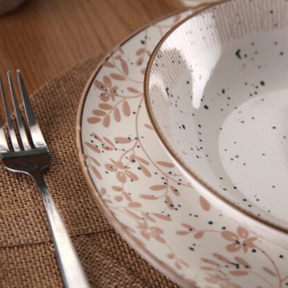 18-PIECE BEIGE FLOWERS DINNER SET - Image 3