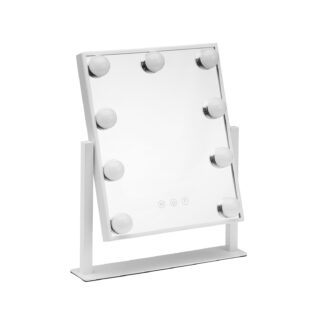 RECTANGULAR MIRROR WITH 9 LED LIGHTS & STAND