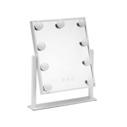 RECTANGULAR MIRROR WITH 9 LED LIGHTS & STAND