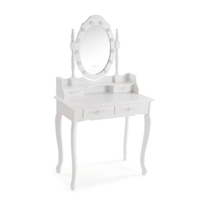 WHITE VANITY WITH STOOL & CHARM LED LIGHTS - Image 4