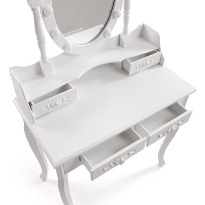 WHITE VANITY WITH STOOL & CHARM LED LIGHTS - Image 5
