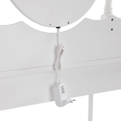 WHITE VANITY WITH STOOL & CHARM LED LIGHTS - Image 8