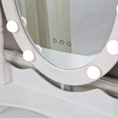 WHITE VANITY WITH STOOL & GLOW LED LIGHTS - Image 3