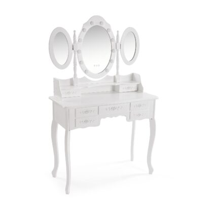 WHITE VANITY WITH STOOL & GLOW LED LIGHTS - Image 4