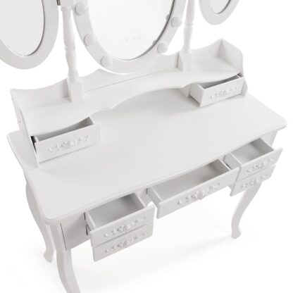 WHITE VANITY WITH STOOL & GLOW LED LIGHTS - Image 5