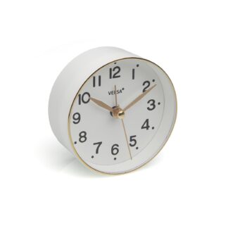 WHITE ALARM CLOCK 8.5 CM