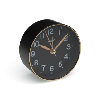 BLACK ALARM CLOCK 8.5 CM