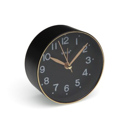 BLACK ALARM CLOCK 8.5 CM