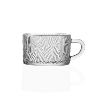LEAF GLASS MUG 400ML